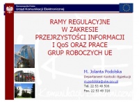 Przejrzystość informacji dla Konsumentów usług telekomunikacyjnych i jakość tych usług
